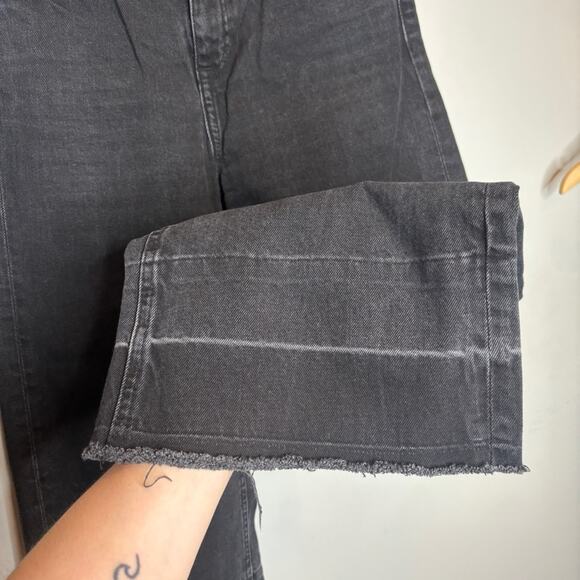 Mango Culotte Cropped High Waist Black Jeans - Picture 5 of 9